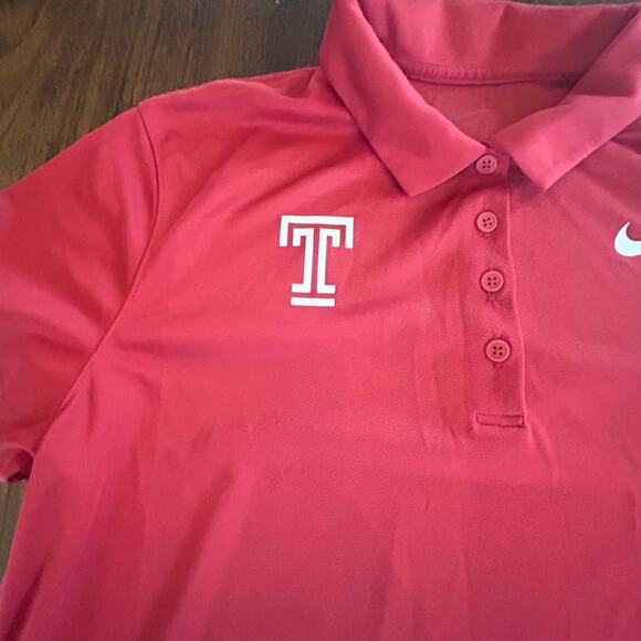 Nike Dri-Fit Temple University Red Classic Polo Shirt Top Men's Size Medium - Picture 2 of 6